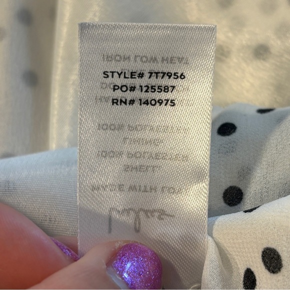 Lulus Destini Polka Dot Wrap Blouse Size Medium NWT - Picture 7 of 11